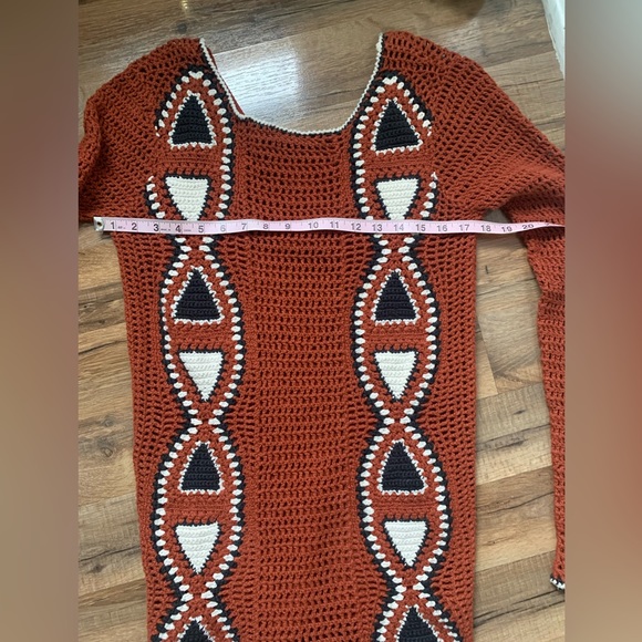 Volcom Copper Geo Crochet Sweater Dress Size-S Excellent Preloved Condition - Picture 14 of 16